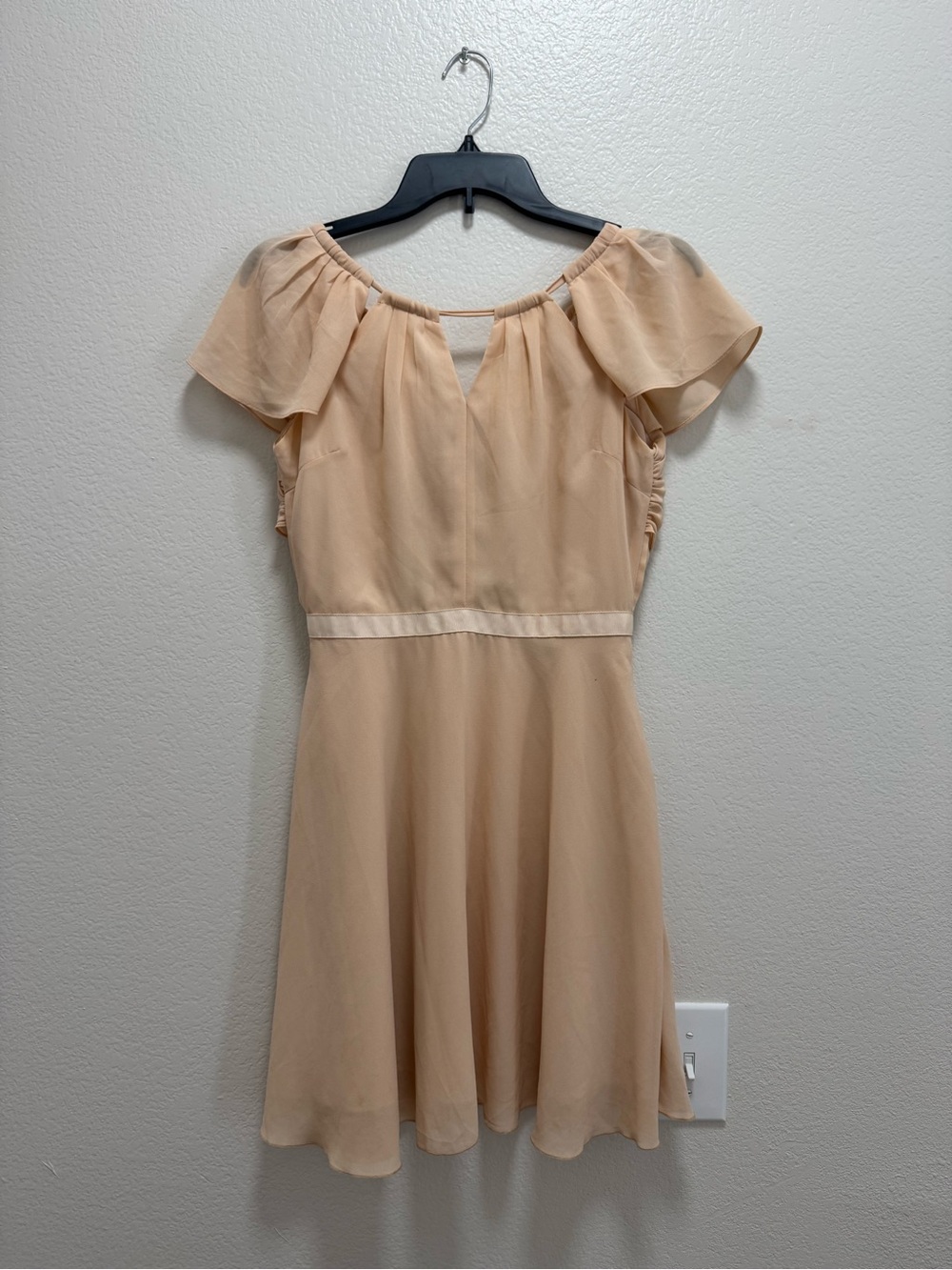 Peach Chiffon Mini Dress